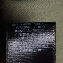 Pre Owned Balmain Khaki Green Cotton Jersey Logo Embroidered Crew Neck T-Shirt M