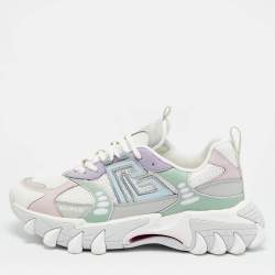 Pre Owned Balmain B-East Pb Size 41 Multicolor Leather and Mesh Lace Up Sneakers