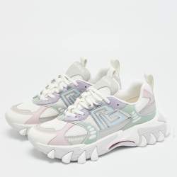 مملوكة مسبقًا حذاء رياضي بربري بأربطة جلد وشبك متعدد الألوان مقاس 41