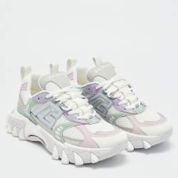 مملوكة مسبقًا حذاء رياضي بربري بأربطة جلد وشبك متعدد الألوان مقاس 41