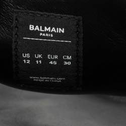 Balmain Black Quilted Leather B-IT Slide Sandals Size 45