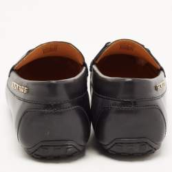 Balmain Black Leather Logo Loafers Size 40