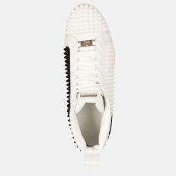 Pre Owned Balmain Black & White - Leather - High Top Sneakers - EU 43