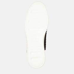 Pre Owned Balmain Black & White - Leather - High Top Sneakers - EU 43