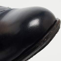 Balmain Navy Blue Leather Lace Up Oxfords Size 42