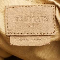 Pre Owned Balmain Beige Suede Drawstring Military Backpack