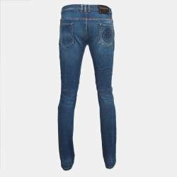 Balmain Blue Washed & Distressed Denim Jeans L Waist 36"