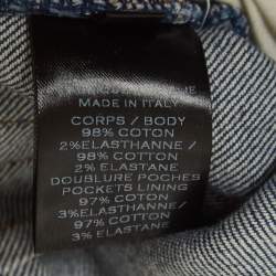 Balmain Blue Washed & Distressed Denim Jeans L Waist 36"