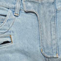 Pre Owned Balmain Blue Washed Denim Skinny Jeans M Waist 32"