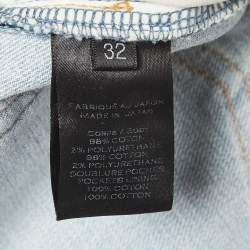 Pre Owned Balmain Blue Washed Denim Skinny Jeans M Waist 32"