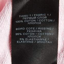Pre Owned Balmain Pink Logo Print Cotton Crew Neck Sweatshirt S