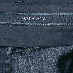 Balmain Navy Blue Pinstripe Wool Blend Tailored Trousers 4XL