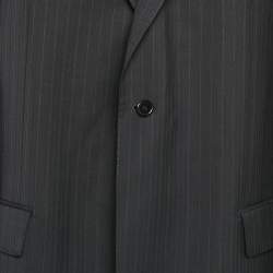Balmain Navy Blue Pinstripe Wool Blend Tailored Blazer 4XL
