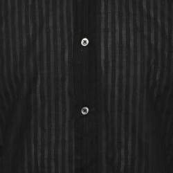 Pre Owned Balmain Black Cotton Knit Polo Shirt M