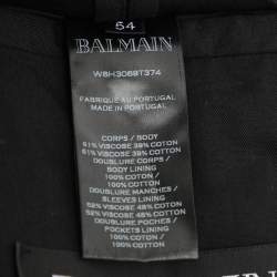 Balmain Beige Wool Blend Double Breasted Long Coat