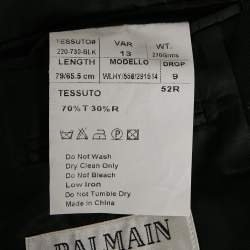 Balmain Black Gabardine Button Detail Single Breasted Blazer XL