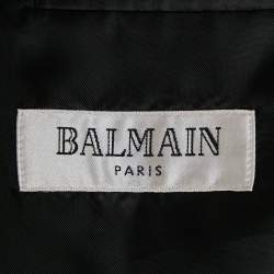 Balmain Black Gabardine Button Detail Single Breasted Blazer XL