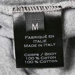 Pre Owned Balmain Grey Cotton Crew Neck Distressed T-Shirt M