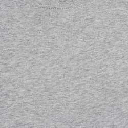 Pre Owned Balmain Grey Cotton Crew Neck Distressed T-Shirt M