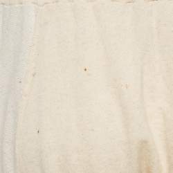 Balmain Cream Cotton Paneled Knit Jogger Pants M