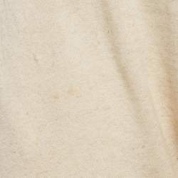 Balmain Cream Cotton Paneled Knit Jogger Pants M