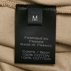 Balmain Beige Tiger Print Cotton Round Neck T-Shirt M
