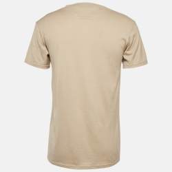 Balmain Beige Tiger Print Cotton Round Neck T-Shirt M