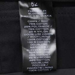 Balmain Dark Grey Cotton Blend Belted Coat XL