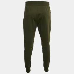 Pre Owned Balmain Green Jersey Pintuck Detail Track Pants L