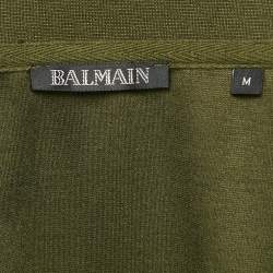 Balmain Green Jersey Zip-Up Sweat Jacket  M