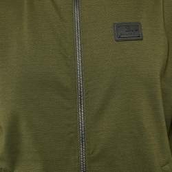 Balmain Green Jersey Zip-Up Sweat Jacket  M