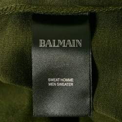 Balmain Green Jersey Zip-Up Sweat Jacket  M