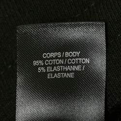 Pre Owned Balmain Black Cotton Knit Logo Contrast Trimmed Track Pants L