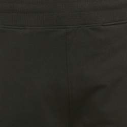 Pre Owned Balmain Black Cotton Knit Logo Contrast Trimmed Track Pants L