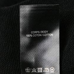 Pre Owned Balmain Black Logo Flock Print Cotton Knit Shorts M