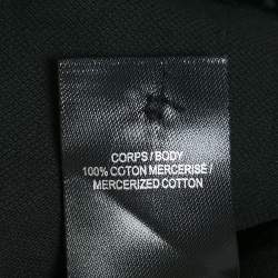 Pre Owned Balmain Black Logo Print Cotton Polo T-Shirt L