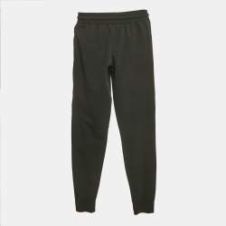 Balmain Black Logo Embroidered Cotton Knit Track Pants XS