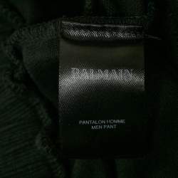 Balmain Black Logo Embroidered Cotton Knit Track Pants XS