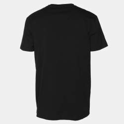 Pre Owned Balmain Black Cotton Logo T-Shirts L