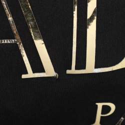 Pre Owned Balmain Black Cotton Logo T-Shirts L
