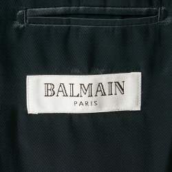 Balmain Navy Blue Wool Tailored Pants Suit M