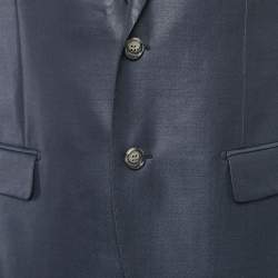 Balmain Navy Blue Wool Tailored Pants Suit M