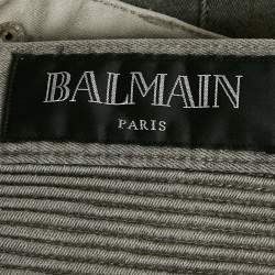Pre Owned Balmain Grey Denim Skinny Fit Jeans L Waist 33"