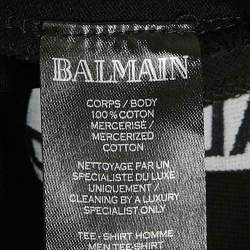 Pre Owned Balmain Black Pique Cotton Polo T-Shirt XL
