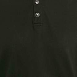 Pre Owned Balmain Black Pique Cotton Polo T-Shirt XL