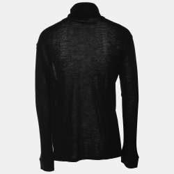 Balmain Black Wool Turtle Neck Knit Sweater M