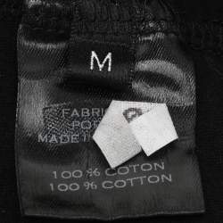 Pre Owned Balmain Black Cotton Knit Sweater M