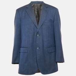Balmain Navy Blue Wool Single Breasted Tailored Blazer XXL