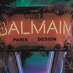 Balmain Black Cuba Printed Cotton Knit Distressed T-Shirt M