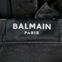 Pre Owned Balmain Black Washed Denim Slim Fit Jeans M Waist 32"